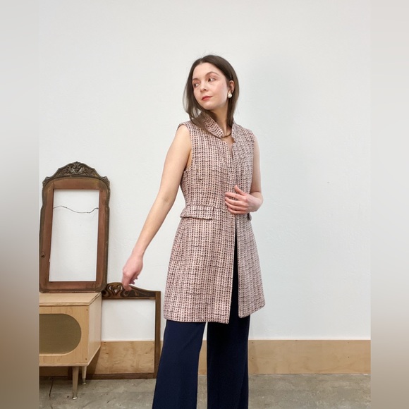 Zara Jackets & Coats 8 Zara Multi Color Tweed Sleeveless Longline